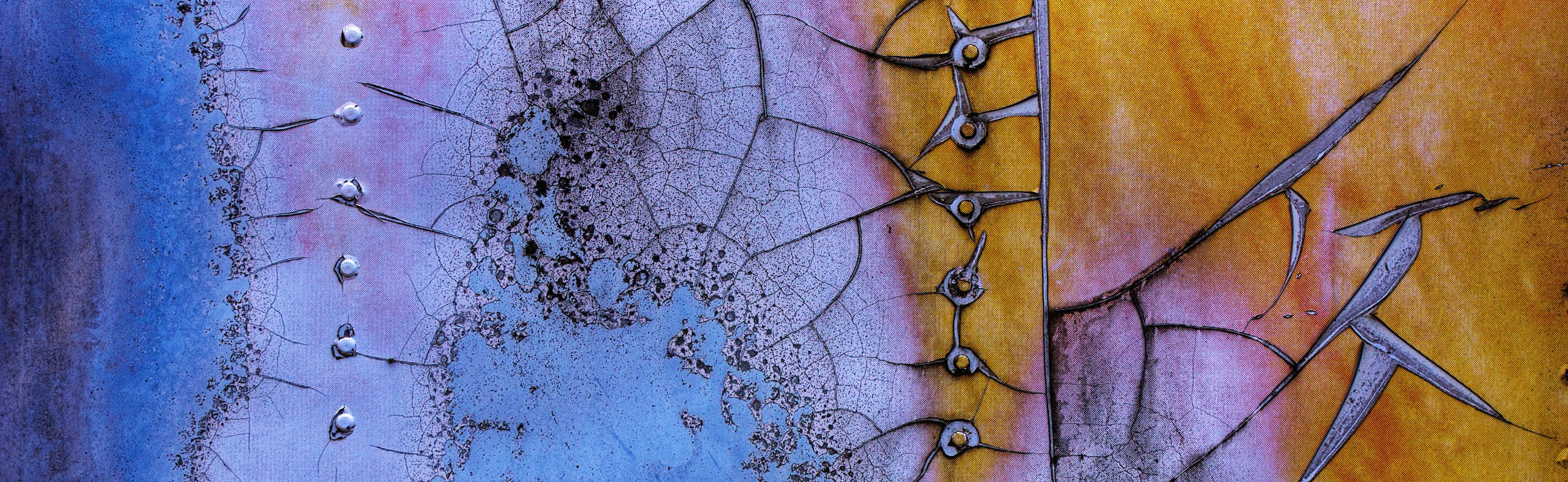 Abstract image of rusty metal side panel