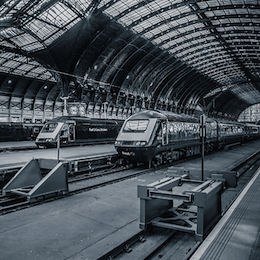 Image of trains in London station